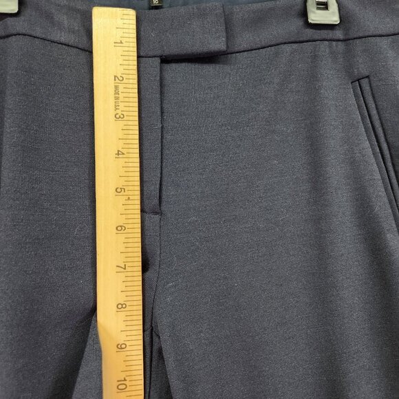 Theory Dress Pants Womens 10 Flared Leg Blue Chino Stretch Low Rise - Picture 4 of 14